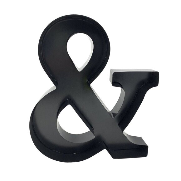 Tin Ampersand Wine Cork Holder 12 Inch Farmhouse Wall Monogram Decor Black - Picture 1 of 6